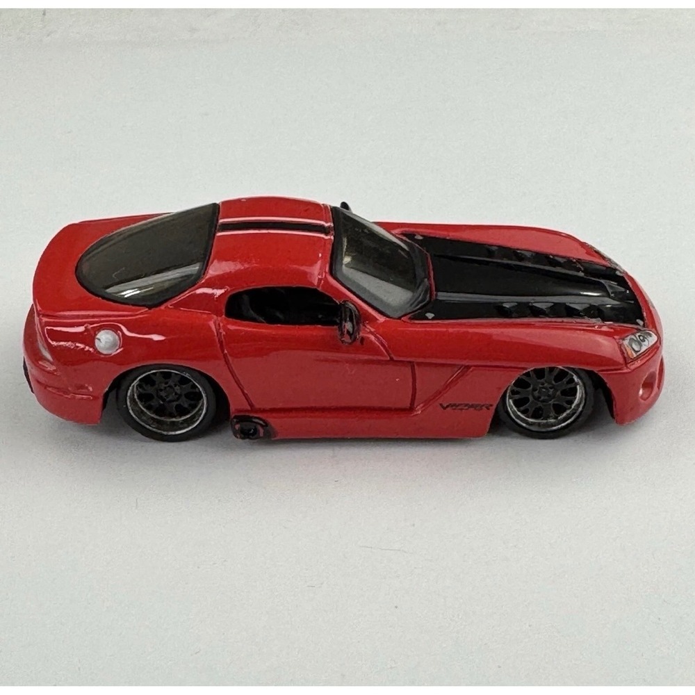 Maisto 2008 Dodge Viper SRT10 Red Black Hood Diecast Model Car 1/64 Scale - Picture 7 of 9